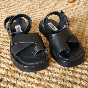 ASRA Palmer Leather Gladiator Toe Loop Sandals